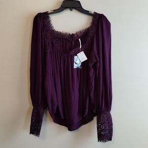 Women's Free People, We The Free, Flutter By Lace Top, XS Extra Small - NWTs